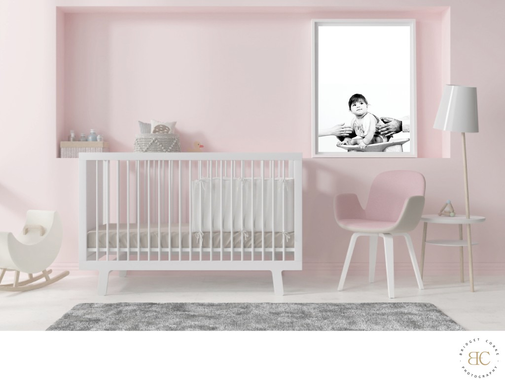 Black & White Baby Print Pink Room