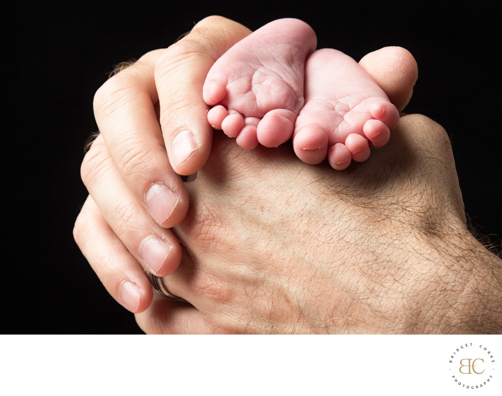 Dad Hands &  Newborn Feet