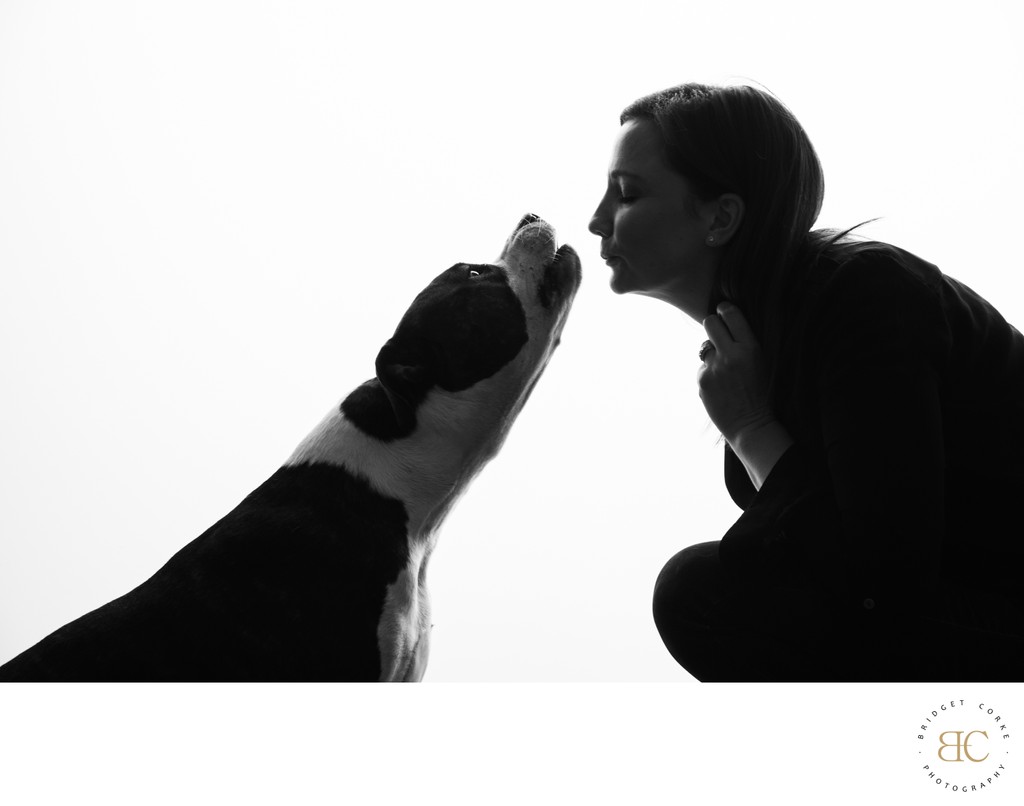 Dog & Woman Silhouette