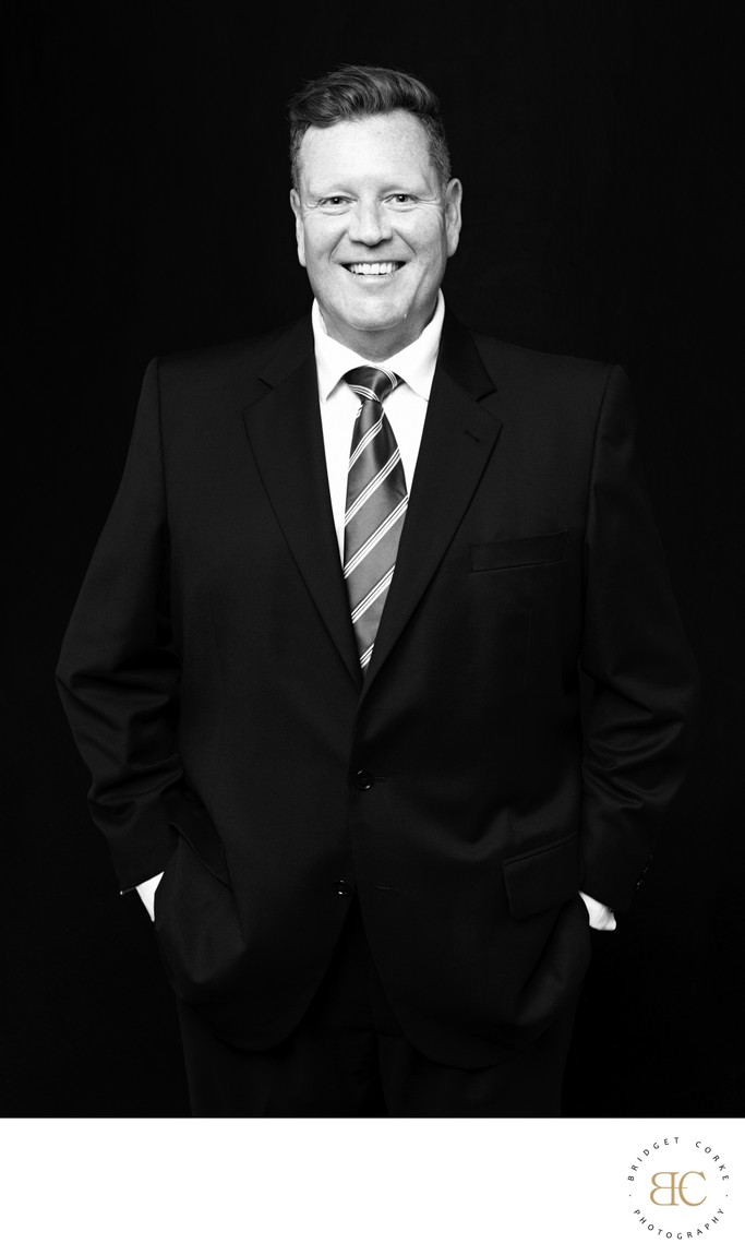 Classic Black-and-White Executive Headshot