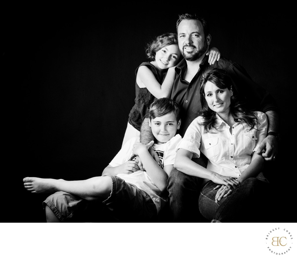 Cherished Family Moment in Monochrome