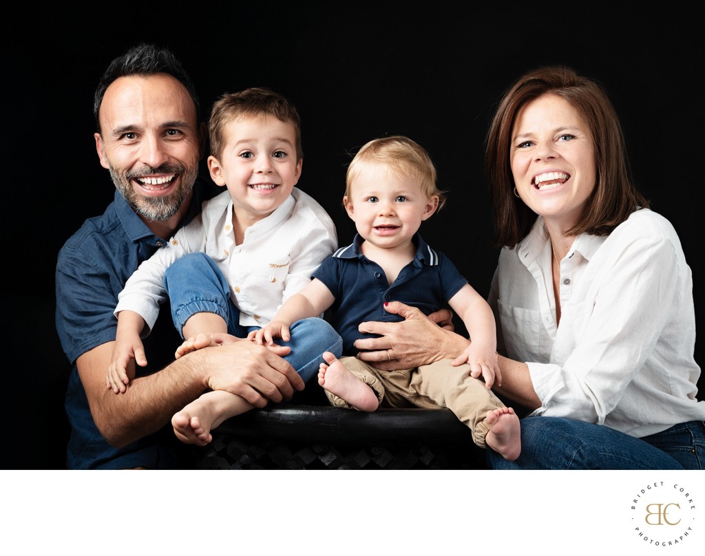 Joyful Family Portrait with Young Children