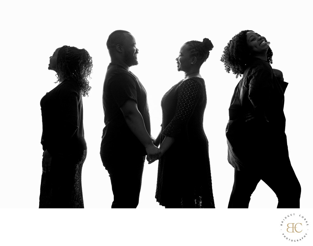 Silhouette of Joyful Family Connection