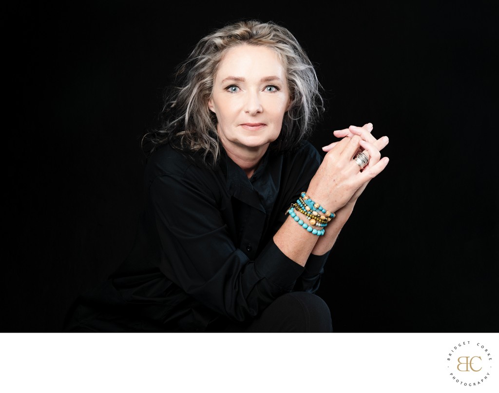 Artistic Portrait of a Woman in Black with Accessories