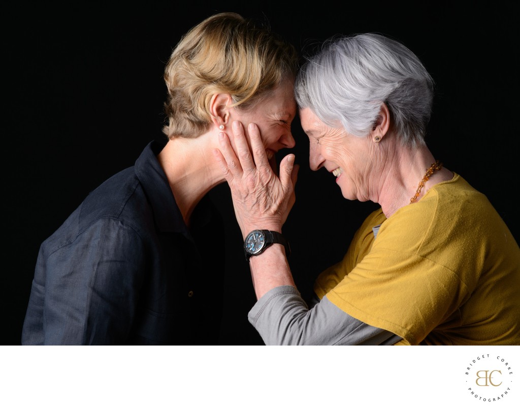 Joyful Mother and Daughter Generational Portrait