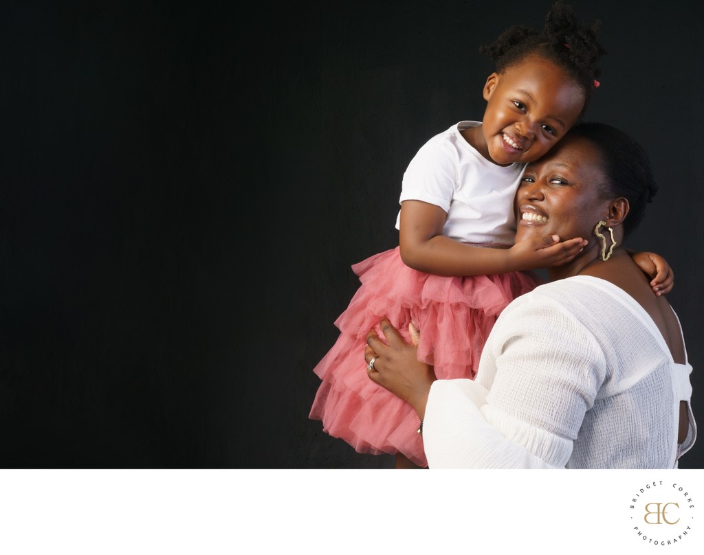 Colourful Mother and Daughter Studio Portrait