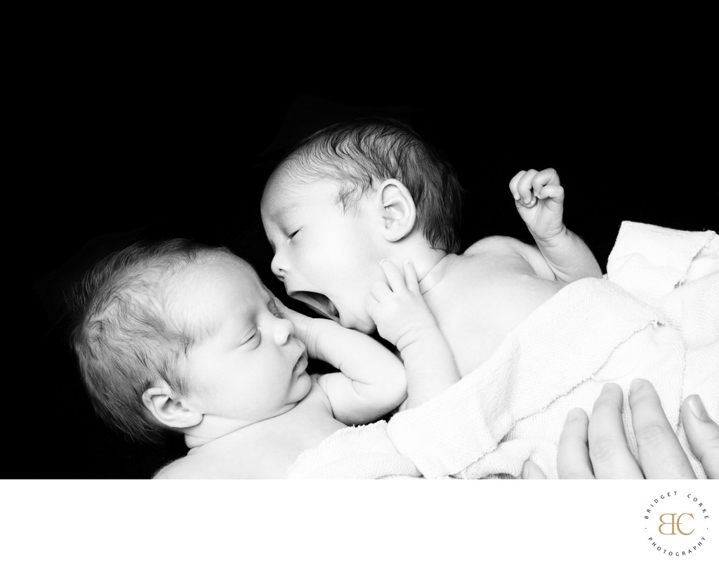 Adorable Twins: Newborn Yawn and Bond