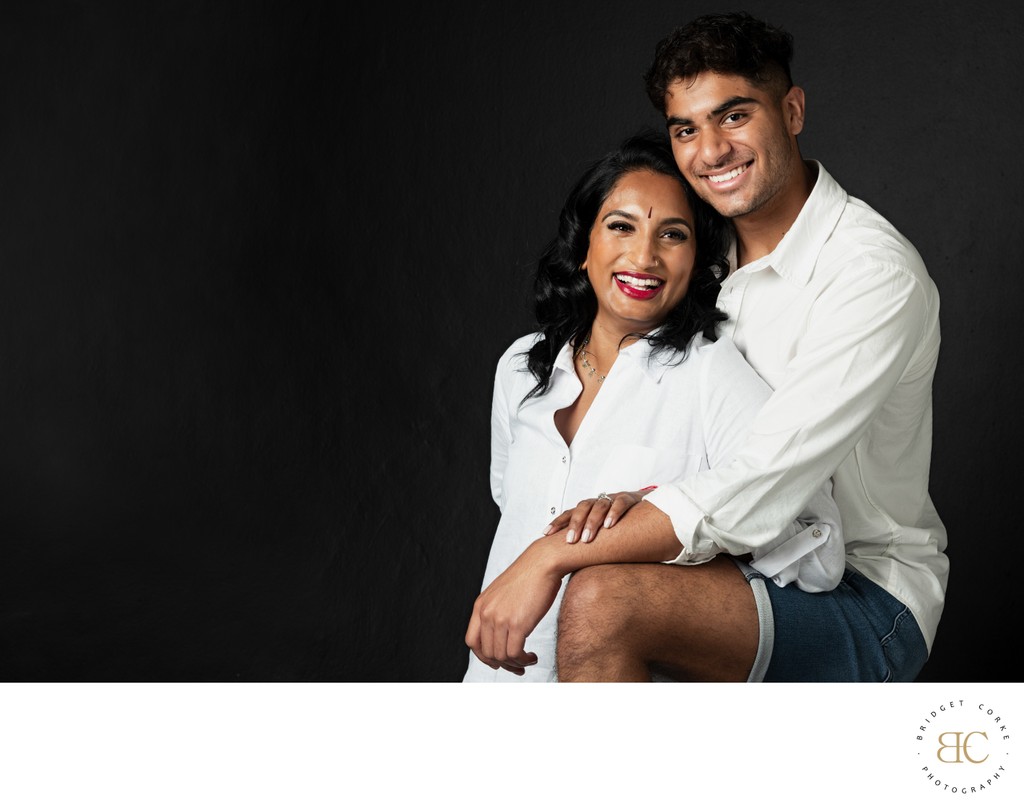 Mother and Grown Son Studio Portrait