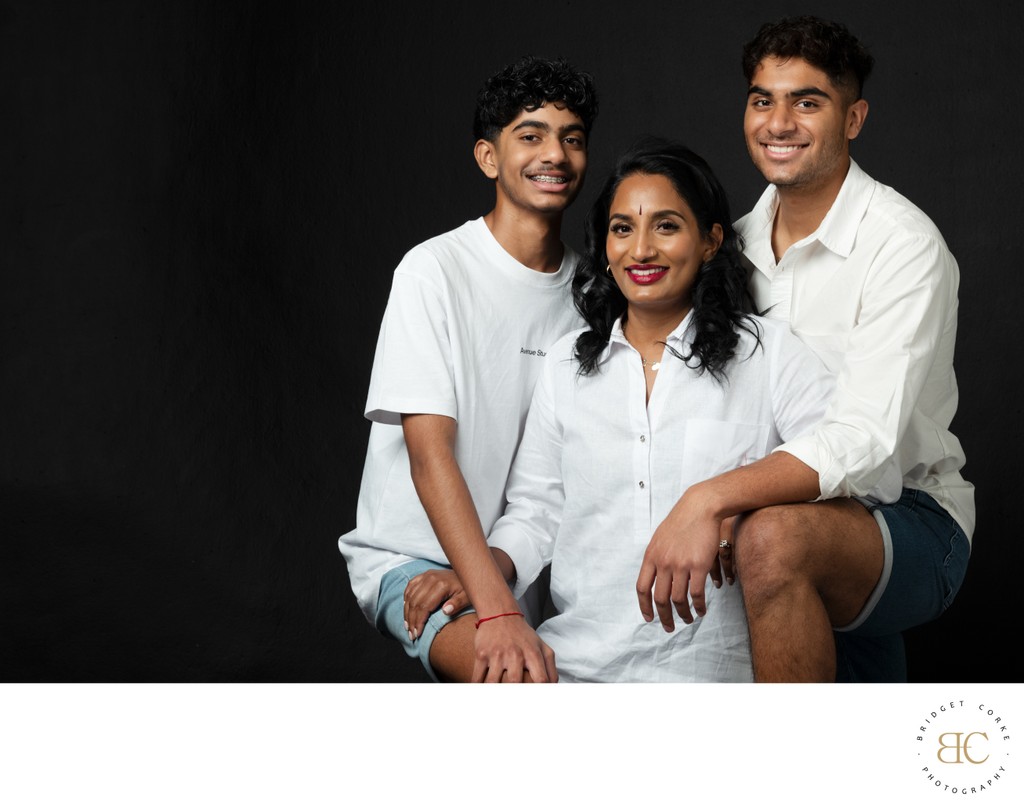 Portrait of Mum With Teenage Sons