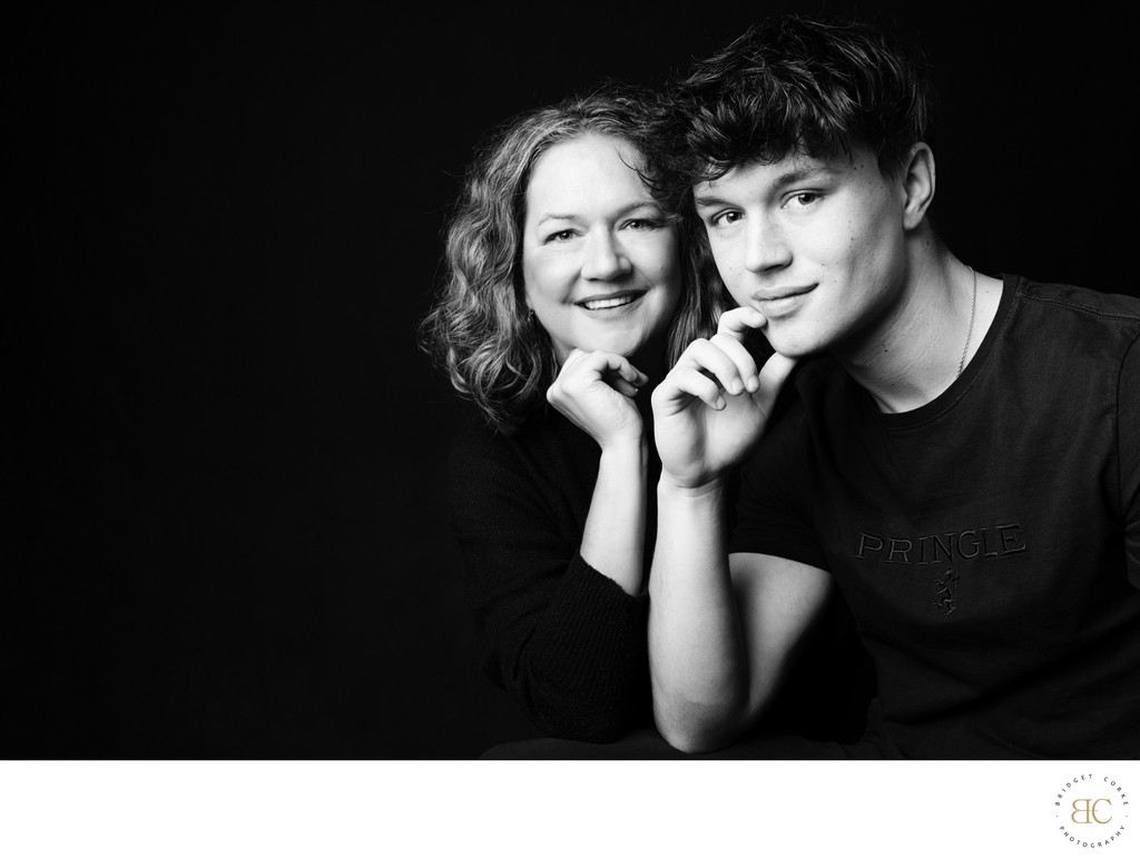 Contemplative Mother and Son Portrait