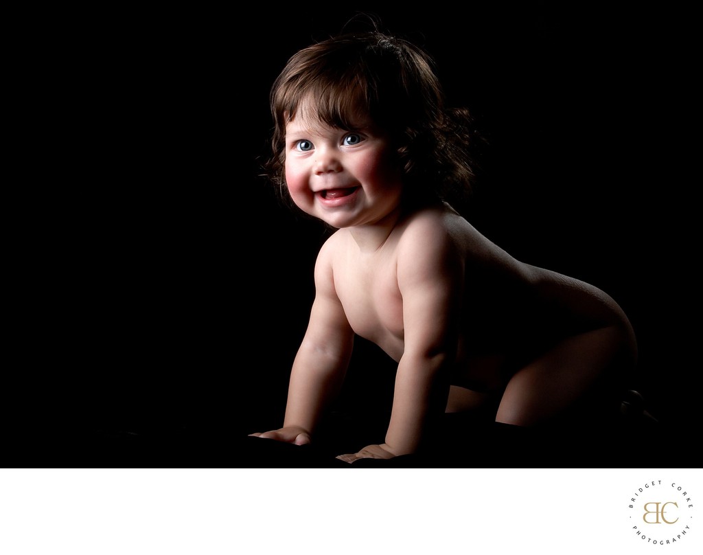 Smiling baby portrait in Johannesburg