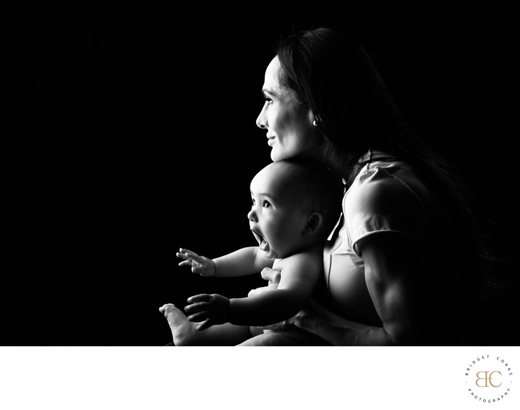 Mother and baby profile portrait in Johannesburg