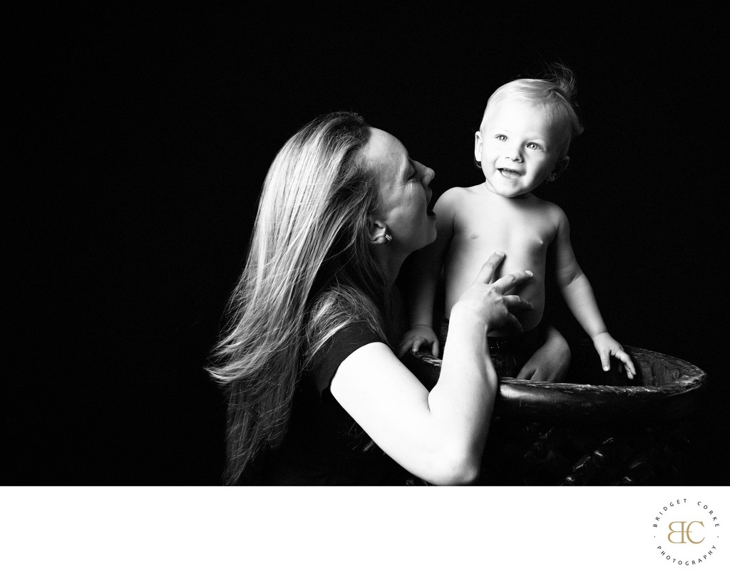 Reaching up with delight