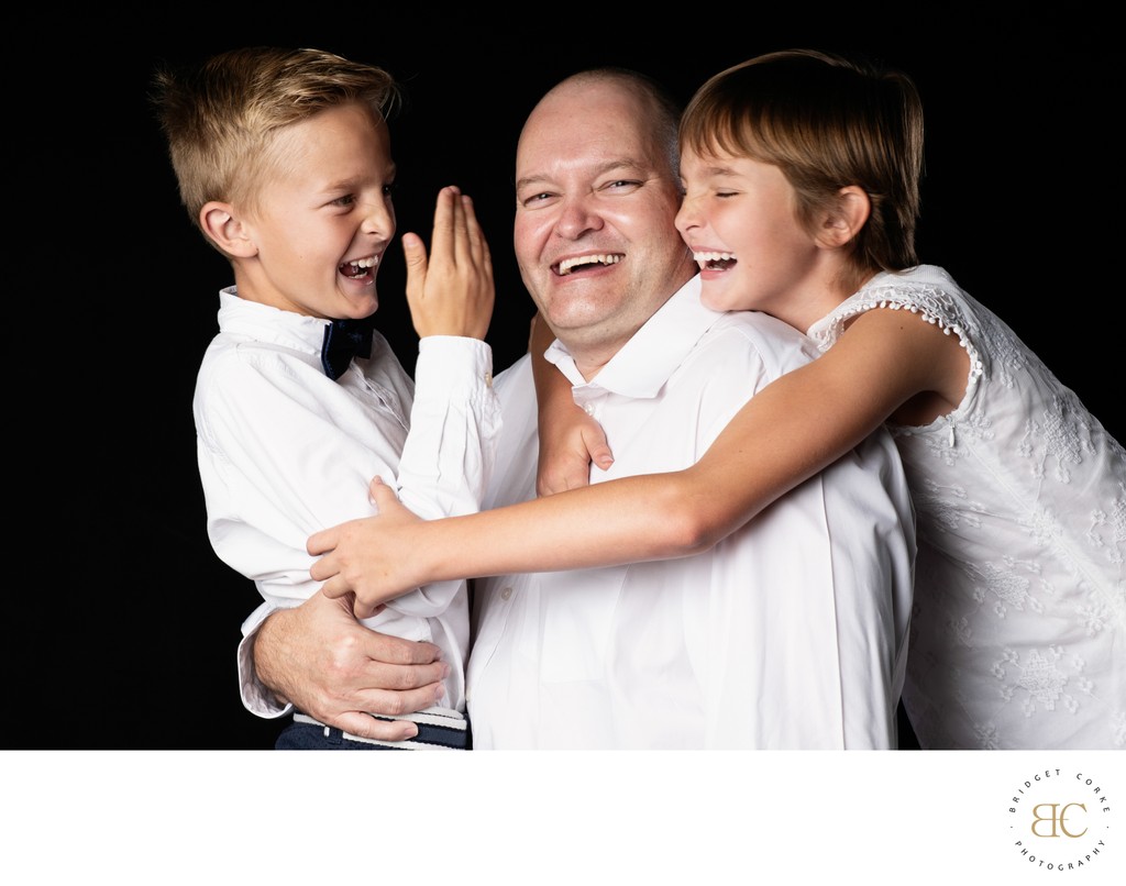 Father with Children Portrait