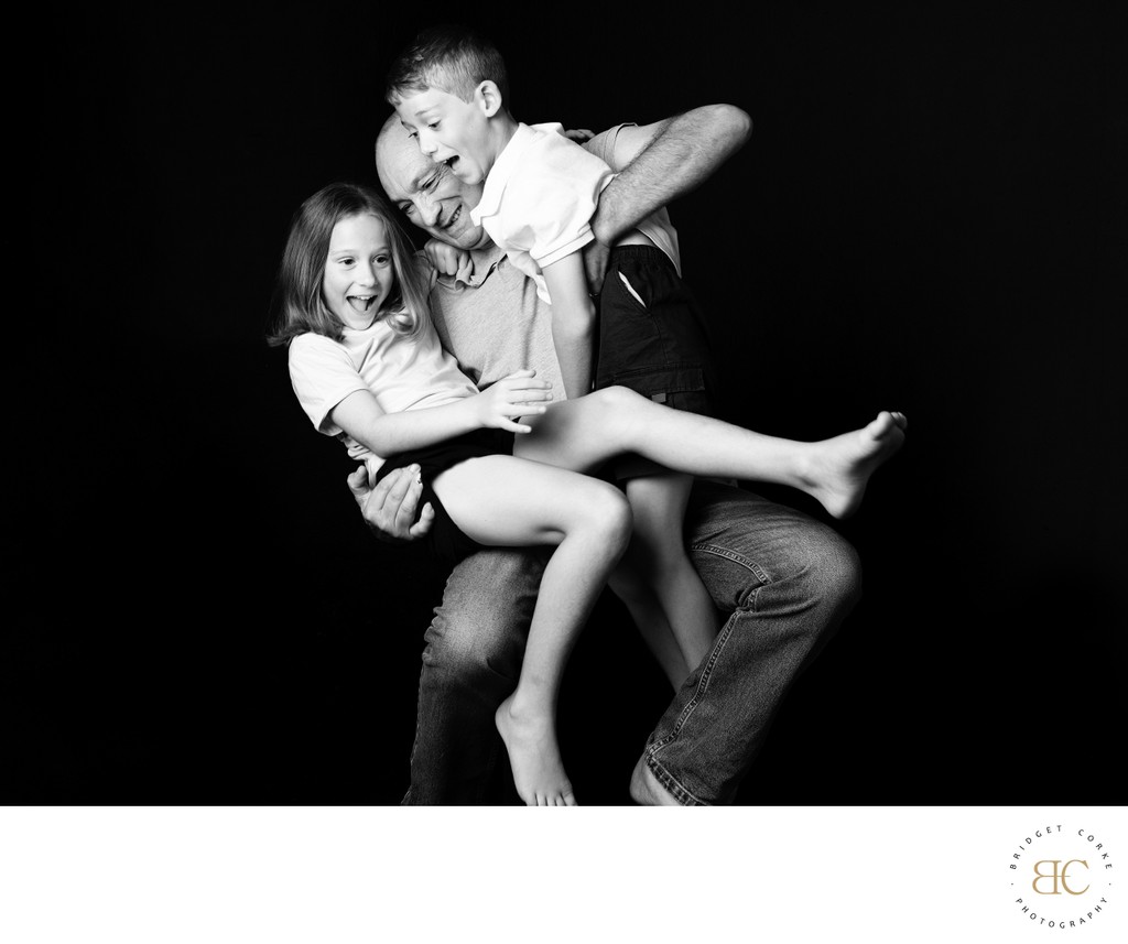 Father and Children Portrait