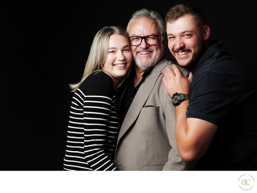 Father with Adult Children Portrait