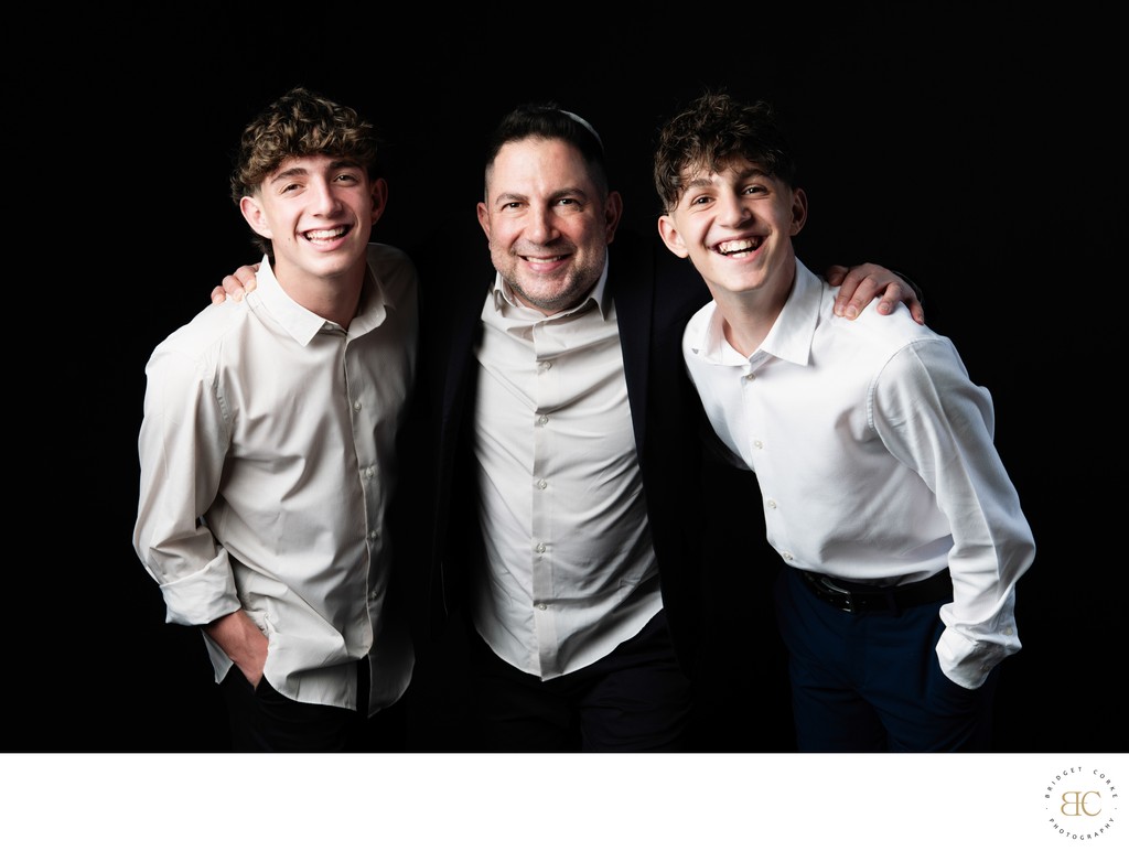Father with Sons Studio Portrait