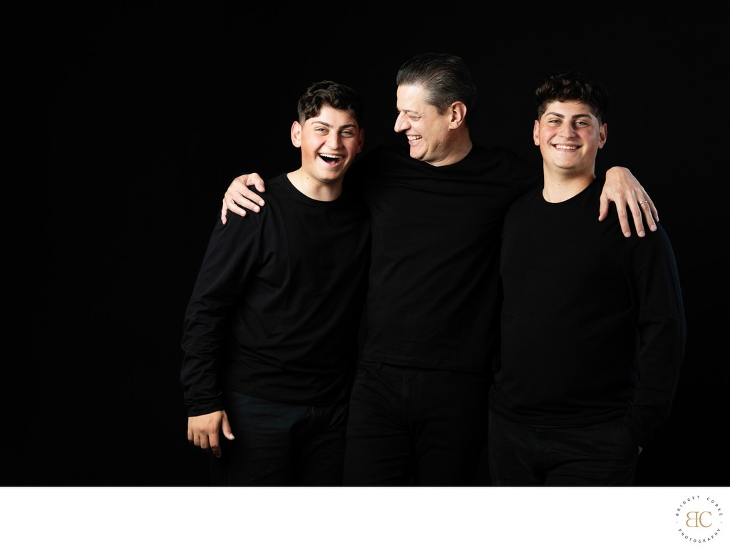 Father with Teen Sons Portrait