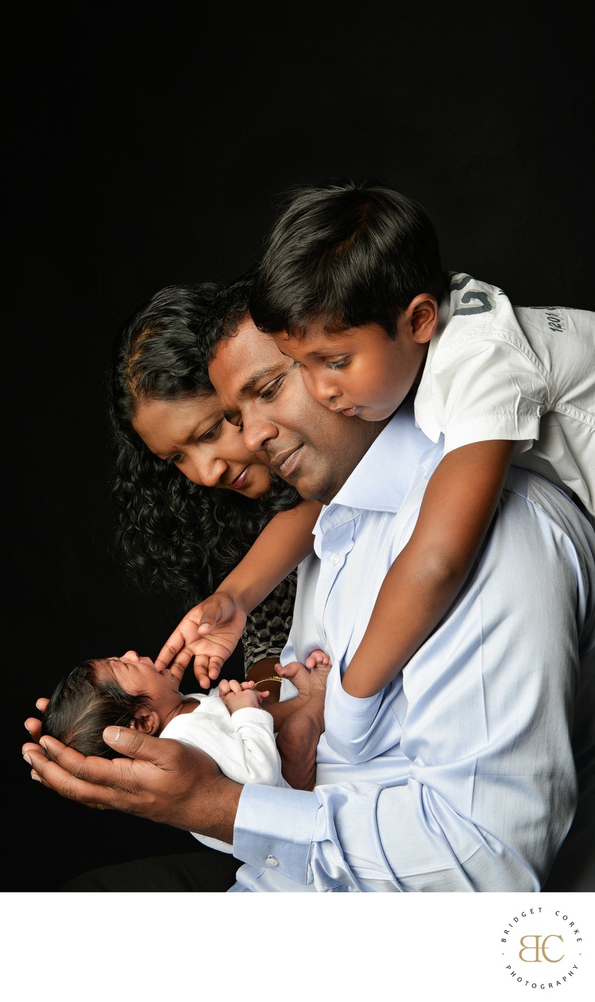 Indian Newborn Parents & Brother