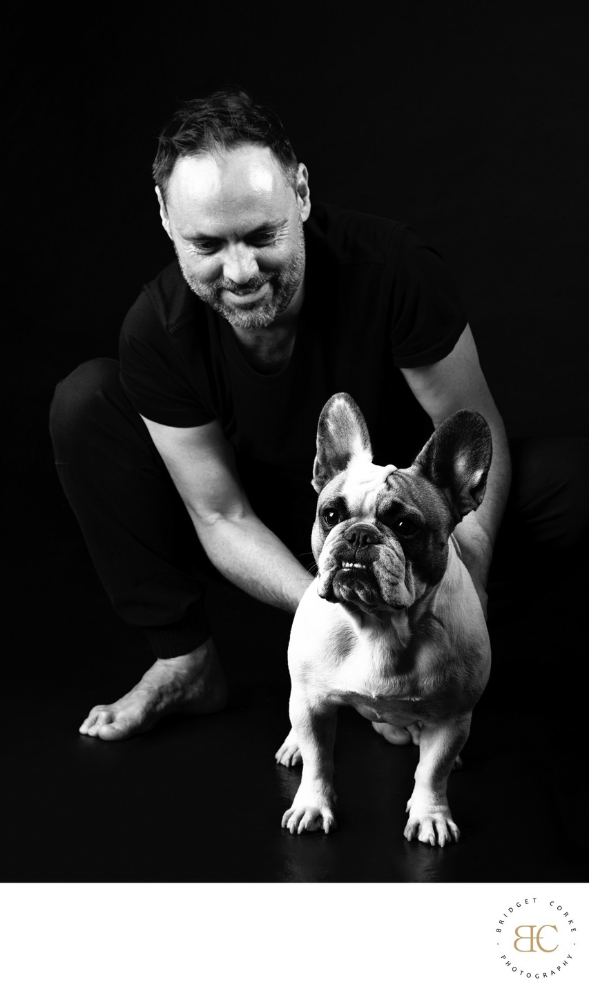 Frenchie Bulldog With Man