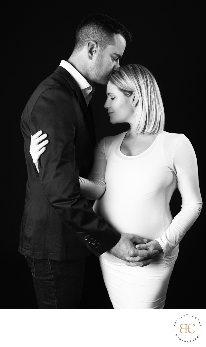 Timeless Couple Maternity Portrait in Studio