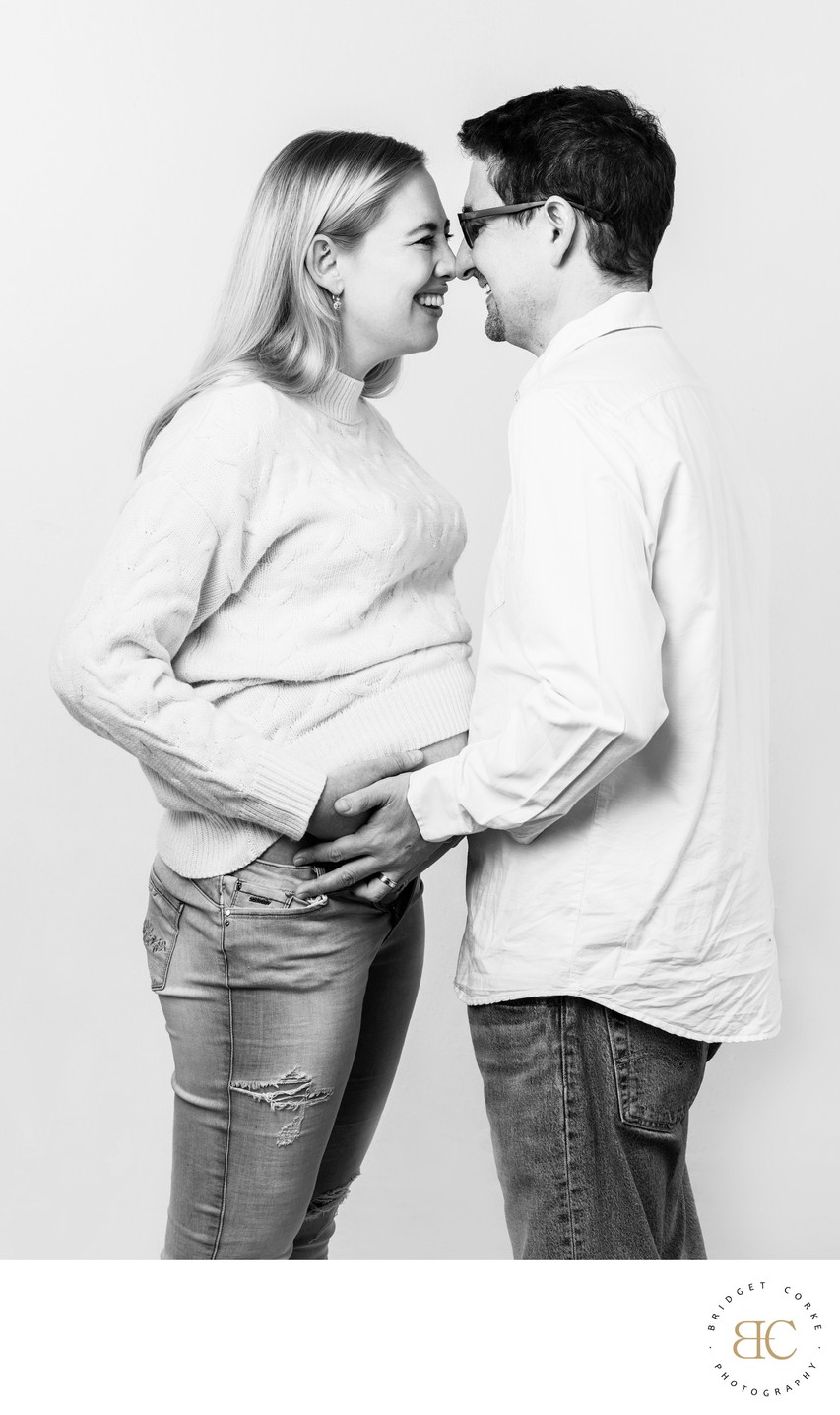 Maternity Studio Shot: Couple's Love and Anticipation