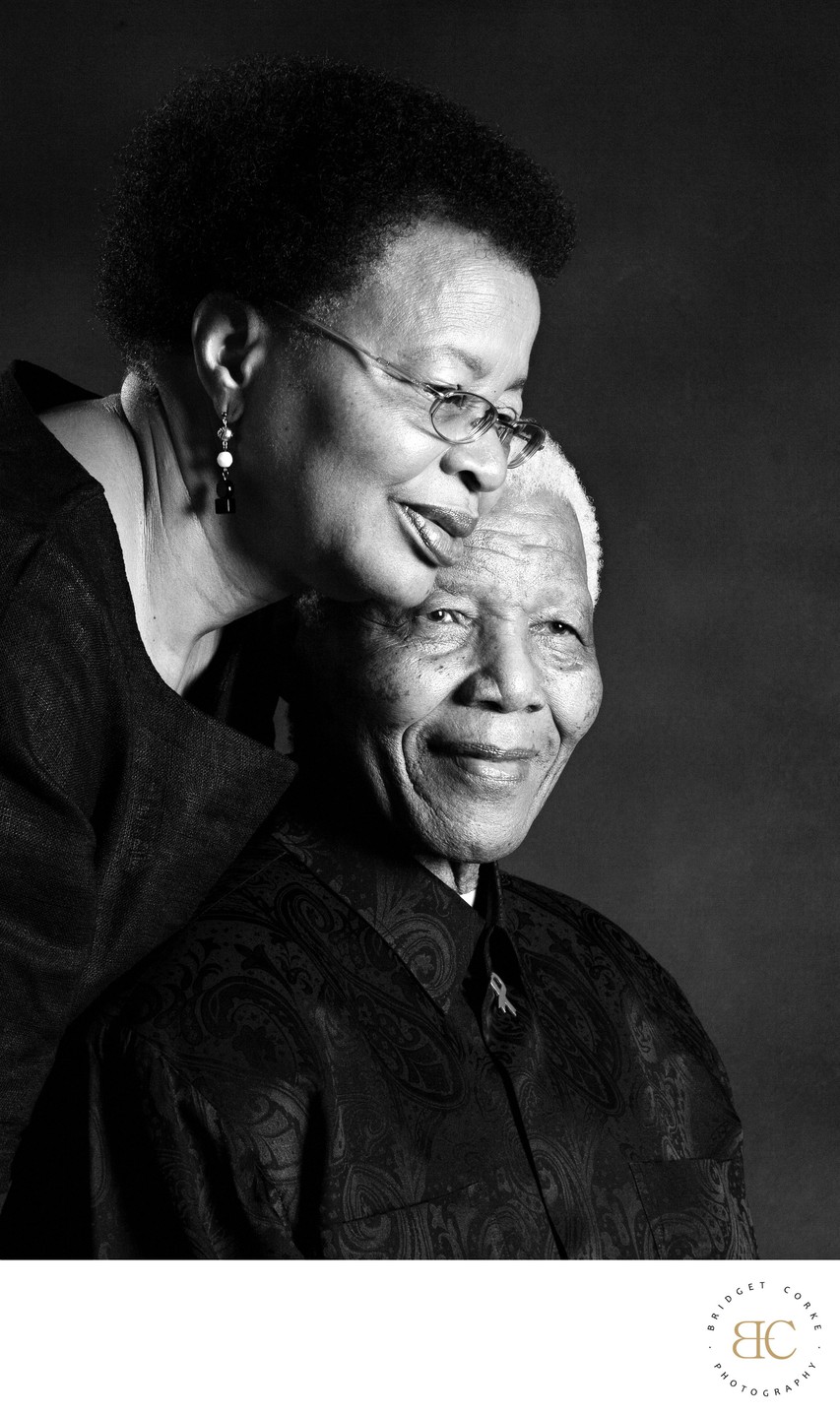 Iconic Portrait of Nelson Mandela and Graça Machel