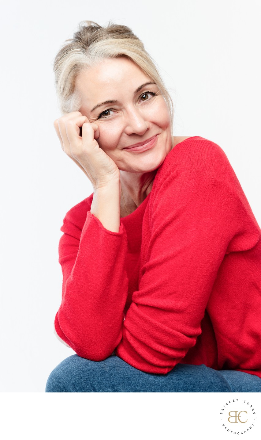 Author Portrait in Red Sweater