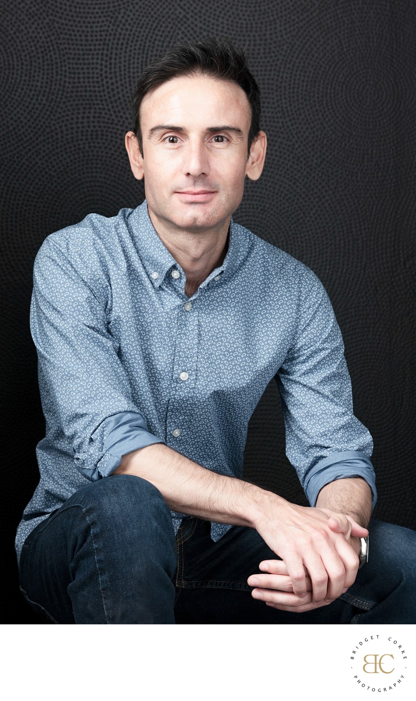 Casual Portrait of a Man in a Patterned Shirt