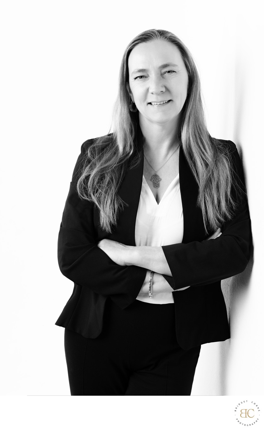 Professional Black-and-White Female Executive Portrait
