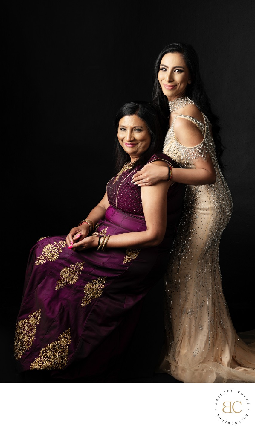 Elegant Mother and Daughter Cultural Portrait