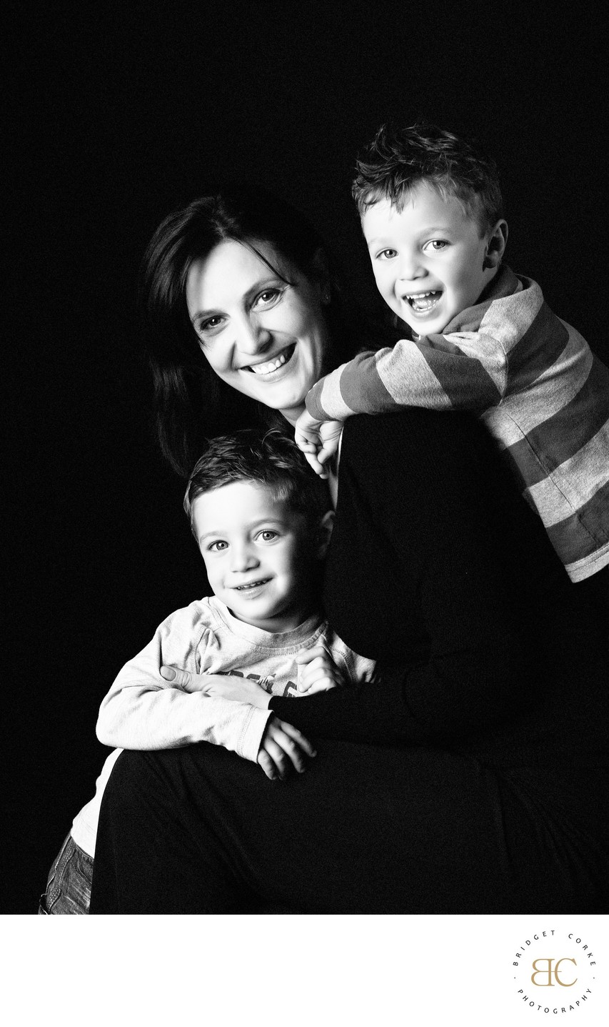 Mother with Two Laughing Sons