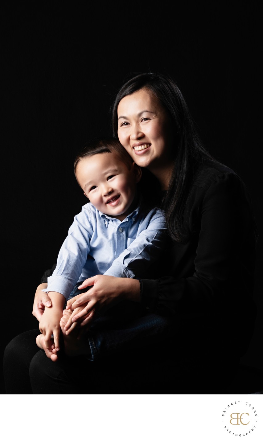 Mum and Son Sharing a Radiant Smile Together