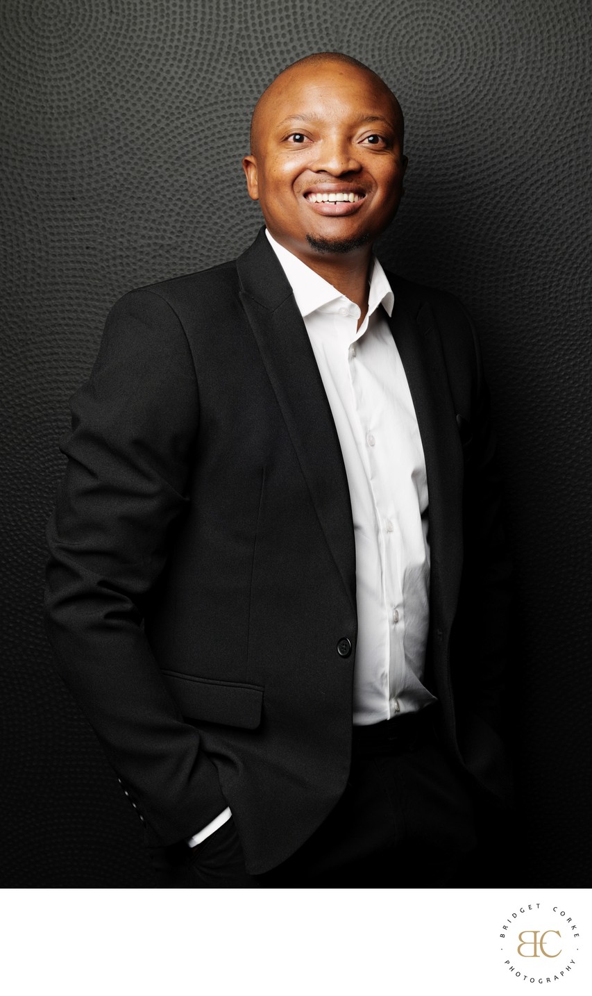 Confident Executive in Classic Black Suit