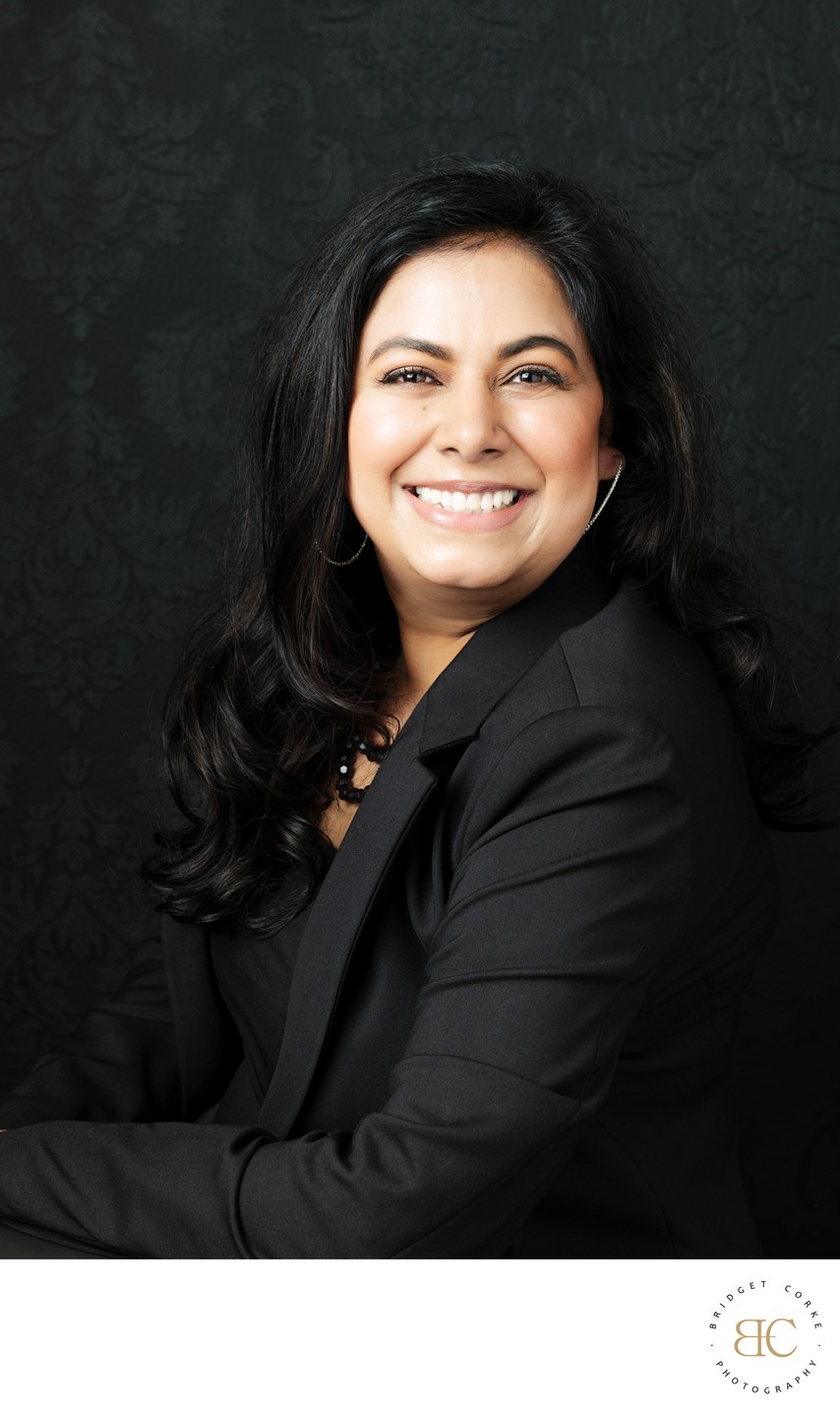 Elegant Portrait with Classic Black Styling