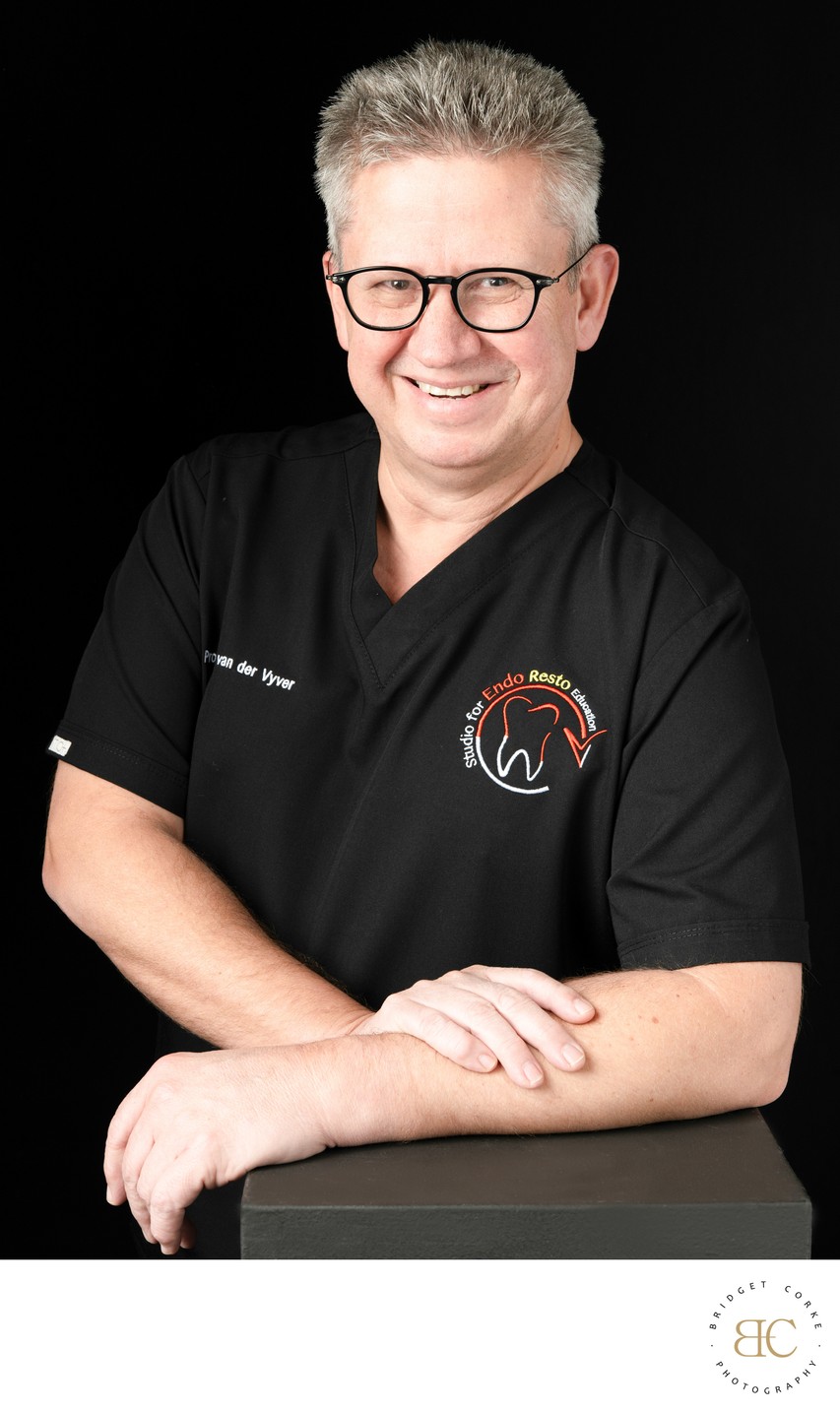 Friendly Medical Portrait in Branded Scrubs