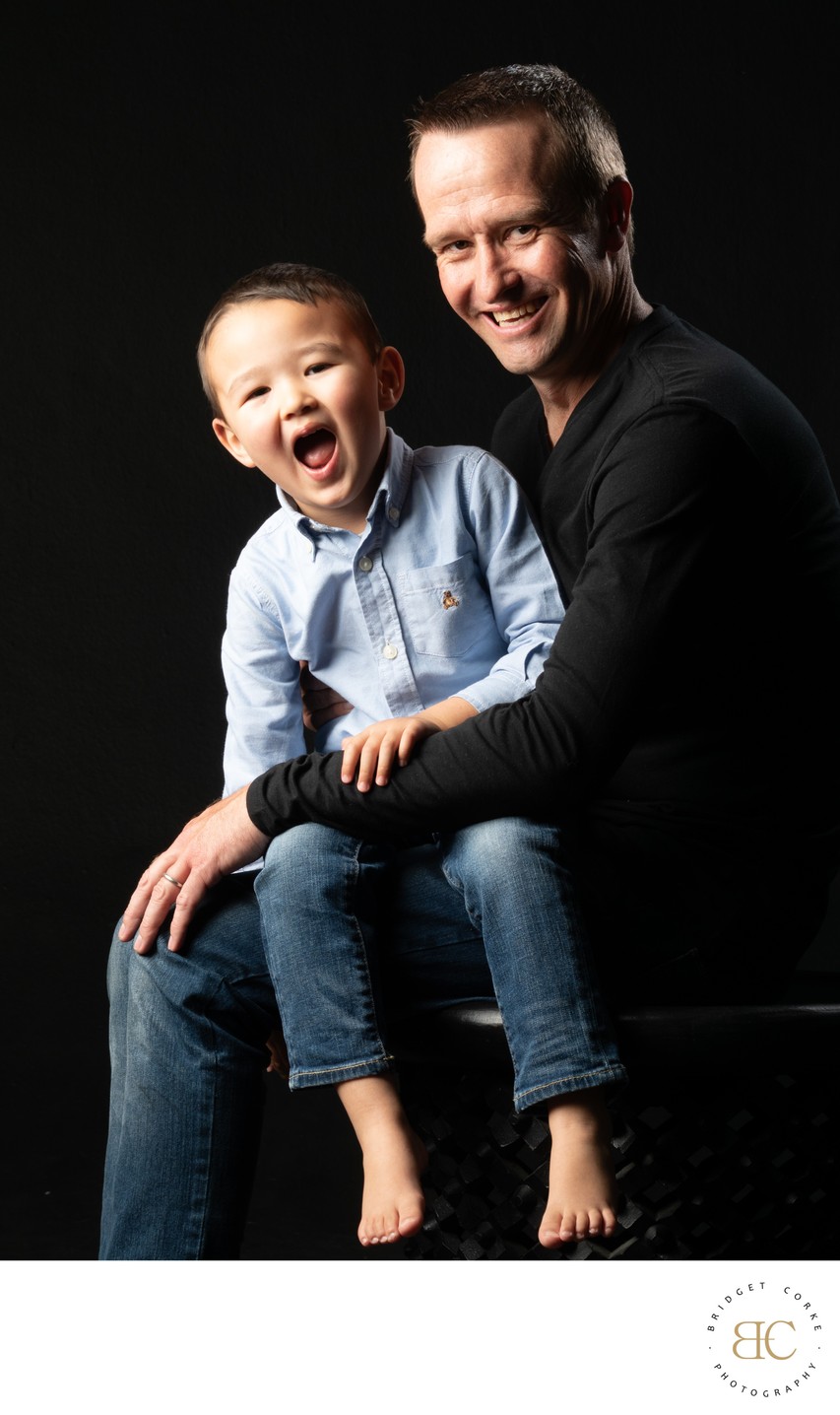 Father and Son Laughing Portrait