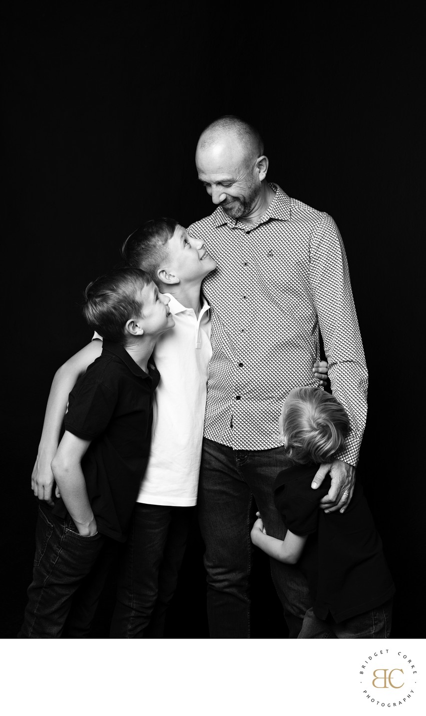 Father with Children Portrait
