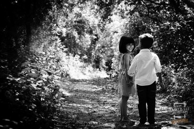 Children Standing Forest
