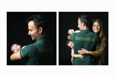 Family Wearing South African Gold Green