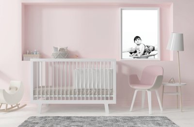 Black & White Baby Print Pink Room