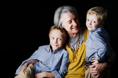 Granny Hugging Grandchildren