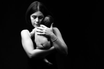 Newborn On Mom's Chest