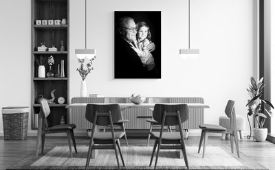 Framed BW Family Photo