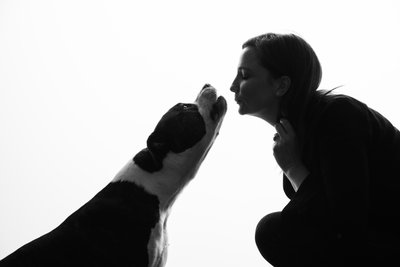 Dog & Woman Silhouette