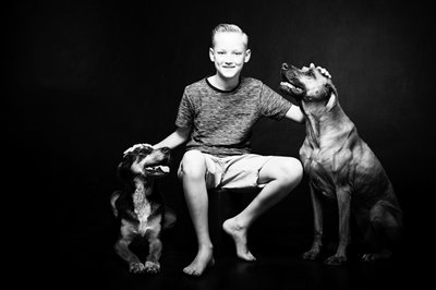 Rhodesian Ridgeback Mix With Teen Boy