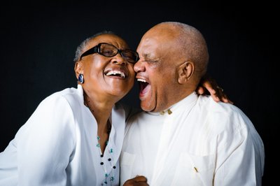 Joyful Elderly Couple Laughing Together