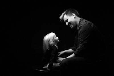 Father and Daughter Intimate Black and White Moment