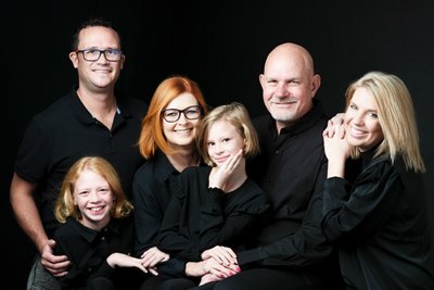 Chic All-Black Family Portrait