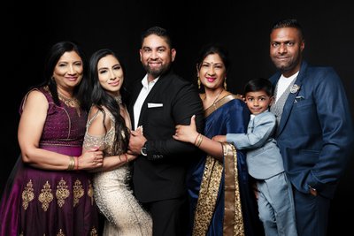 Multigenerational Family in Traditional Indian Attire